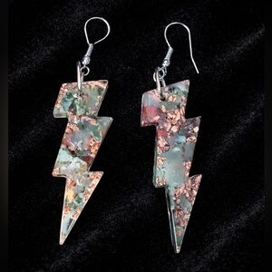 Handmade Abstract Lightning Bolt Earrings